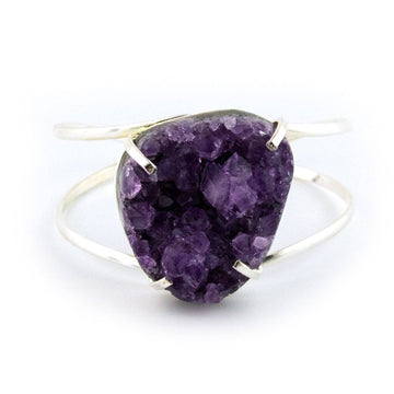 Laterra Gems Amethyst Gemstone Cuff Bracelet